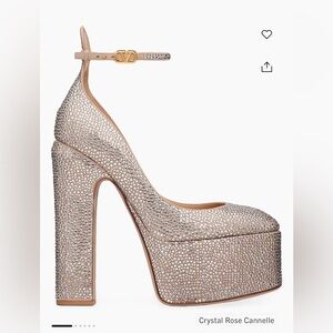 Valentino Garavani tan-go pump with crystals 155mm